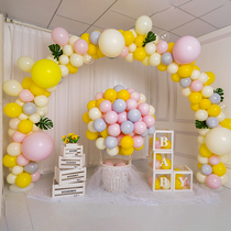 Babys birthday decoration scene 100-day banquet decoration background wall shopping mall activity opening balloon arch