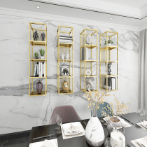 Wrought iron living room wall hanging shelf Simple multi-layer wall cabinet storage bookshelf Modern TV background decorative frame