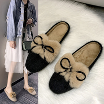 Mao Mao slippers women wear 2021 Winter new wild Net red Fashion Bag head half slippers Muller womens shoes explosive