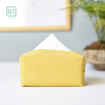 Solid color tissue box fabric simple retro homestay ins style living room tissue bag creative plain color paper set home