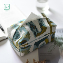Original light luxury car paper box car tissue box fabric living room household Nordic ins net red tissue set