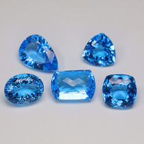 Yuxin jewelry Swiss blue Topa Stone clean and thorough fire color good all shapes inlay 18KTPS01