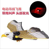 Electric luminous eagle hanging wire toy Head flash with sound music Electric hanging wire flying eagle parrot toy