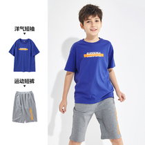 Balbala discount clearance clear cabin boy short sleeve suit 2022 Summer new CUHK Sport Suit Tide