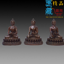 Saffron ethnic characteristics Tripartite Buddha Amitabha Buddha Shakyamuni Buddha Medicine Buddha Red bronze Buddha ornament