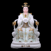 Wuguang Taishan Grandma Bixia Yuanjun solid white marble crafts Idol Taishan Niang home desktop ornaments