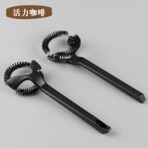 Italian coffee machine round head cleaning brush 51 58MM Universal head brush brewing head rubber ring cleaning plastic brush