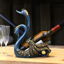 Red wine rack ornaments light luxury high-end Nordic modern household creative Swan Wine Bottle glass storage shelf