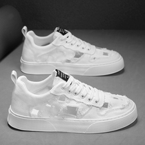 Canvas mens shoes summer breathable low top sports casual small white board shoes Korean version heightened mens all-match beggar cloth shoes