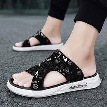  Slippers mens summer thick-soled beach non-slip dual-use cool drag lightweight personality deodorant outdoor net red sandals teenagers