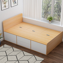 Custom single bed bedroom Tatami storage multi-function storage bed 1 2 meters simple modern drawer high box bed