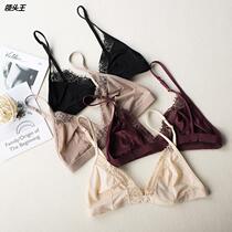 No wire silk smooth fabric lace edge comfortable plus size sexy nightclub bikini bra French no inserts custom