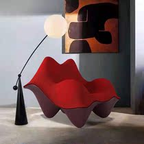 Italian light luxury single sofa chair Hotel Villa cloud special-shaped designer art flannel soft bag leisure chair