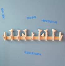 Solid wood coat hook branch hanger handmade Chinese wall hanging wooden hook bedroom coat rack key hook