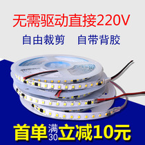 led light strip 220V self-adhesive ultra-thin patch light box soft wire type trunking display cabinet decoration background stairs