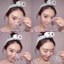 South Koreas new Sesame Street funny big eyeball hairband Knitted elastic hair band Home travel face hair band