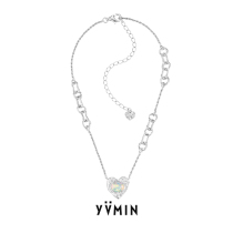 YVMIN special sweet food series 2021 spring and summer new opal heart shaped sugar paper necklace S925 silver choker