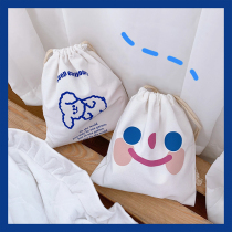 ins cute bunch pocket clothing finishing canvas containing bag elementary school childrens day family handbag travel packing cloth bags
