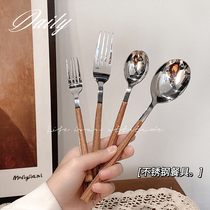 Chopsticks spoon package in personality high value portable single tableware stainless steel for a person with a small spoon spoon