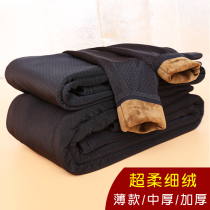 Winter warm pants mens high waist and body thickened with kneecap kneecap cotton pants three layers of thickened windproof pants to fix the bottom