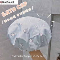 Double shower cap female waterproof bath cap summer kitchen headgear anti-oil smoke womens fashion hair mask special bath hat
