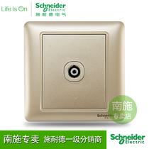 Schneider electrical switch socket single TV socket panel wall weak electric cable TV Ruiyi gold
