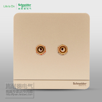 Schneider switch socket Two-position double-headed two-hole audio socket panel speaker weak current panel Speaker Shangjin