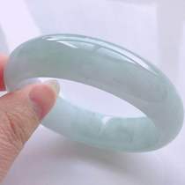 Burmese jade bracelet ice light green oil green jade bracelet girl natural bracelet floating flower Sun green ice glutinous seed bracelet
