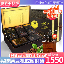 Indonesia civet coffee multi-producing 100gx5 boxes of cat excrement coffee bean powder black coffee gift box gift