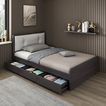Modern minimalist board bed 1 2 m single bed double 1 5 m bedroom cot soft back bag storage bed apartment bed