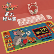 Cat and mouse oversized mouse pad thickened customizable animation boys and girls office desk mat Japanese ins Wind wrist guard computer keyboard pad student learning writing desk e-sports game table mat