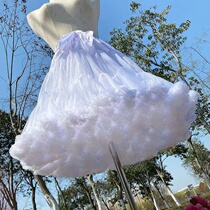 lolita dress brace cloud doodle soft yarn without bone lining skirt half body dress fluffy skirt 55CM tower skirt brace