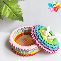 Handmade Fold Paper Triangle Inserts Original Love Box Round Seven Color Box Desktop Containing Box Material Package Semi-finished Products