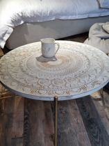 Exoteric solid wood carved round coffee table designer coffee table retro carved quality luxury