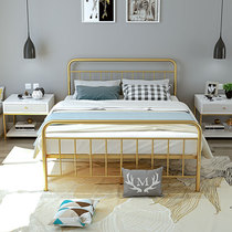 Nordic net red light luxury wrought iron bed environmental protection metal 1 5 meters double iron shelf bed 1 8 meters adult childrens iron bed