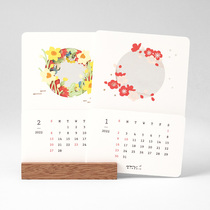 Spot Japan MIDORI 2022 paper carved wooden seat desk calendar hollow four seasons flower landscape cat and dog paper carving