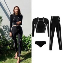 Diving suit female summer long sleeve trousers sunscreen swimsuit split snorkeling jellyfish clothing surf suit full body conservative swimsuit