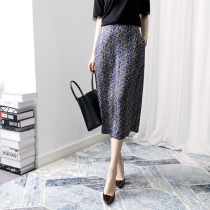 Floral skirt womens summer 2021 new high waist thin design sense niche temperament skirt summer thin section