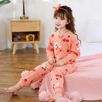 Childrens kick-proof conjoined pajamas 2021 spring and summer New Baby Cotton cute super cute boy girl thin ha clothes