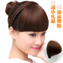 Fake bangs braided hair double braids hairpin headband realistic invisible net red Qi bangs fake Liu Liu Hai head curtain wig film