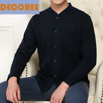 Middle-aged and elderly cardigan autumn clothes mens cotton open top thermal underwear cardigan cotton open sweater underwear