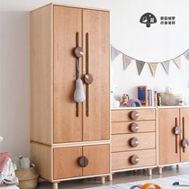 Mushroom castle childrens wardrobe solid wood boy and girl wardrobe home bedroom storage cabinet childrens room furniture