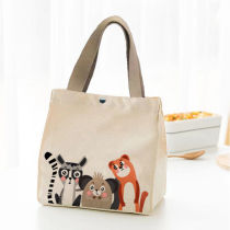 Hand-carried bento bag handbag female office worker lunch box bag bento box new style with lunch bag student portable canvas bag