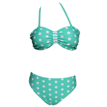 Mlorb meat bikini swimsuit European and American sexy split bikini2021 year summer polo point green swimsuit