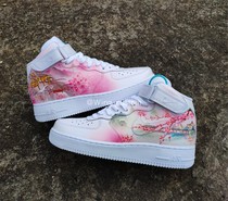 (Custom appreciation)AF1 sneakers custom Chinese style landscape Chinese painting freehand rivers and lakes DIY custom sneakers