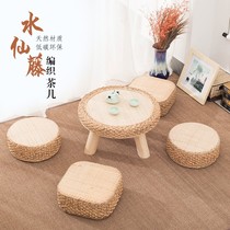 Rattan tatami tea table tea table low table simple balcony window table small coffee table round kang table tatami table
