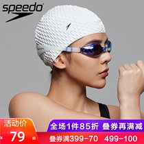  Speedo swimming cap Silicone male and female adult long hair bubble swimming cap Waterproof professional swimming cap without strangulation