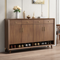 All solid wood entry New Chinese shoe cabinet home door porch cabinet large capacity pure wood living room storage locker