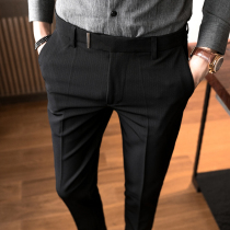 Autumn and winter casual suit pants men Korean slim business formal trousers autumn plus velvet nine feet trousers