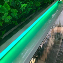  Waterfall outlet Stainless steel water nozzle Water curtain wall water wall Pool courtyard rockery water feature special light with LED
